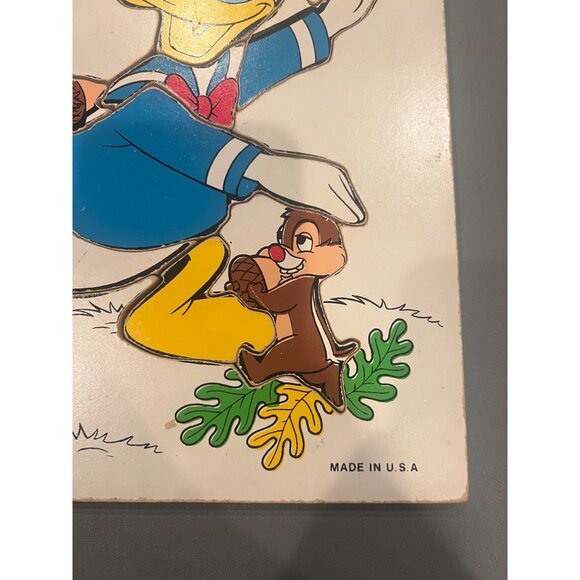 Vintage Playskool Disney Donald Duck W Chip & Dale Wooden Children’s‎ Puzzle - Picture 4 of 11